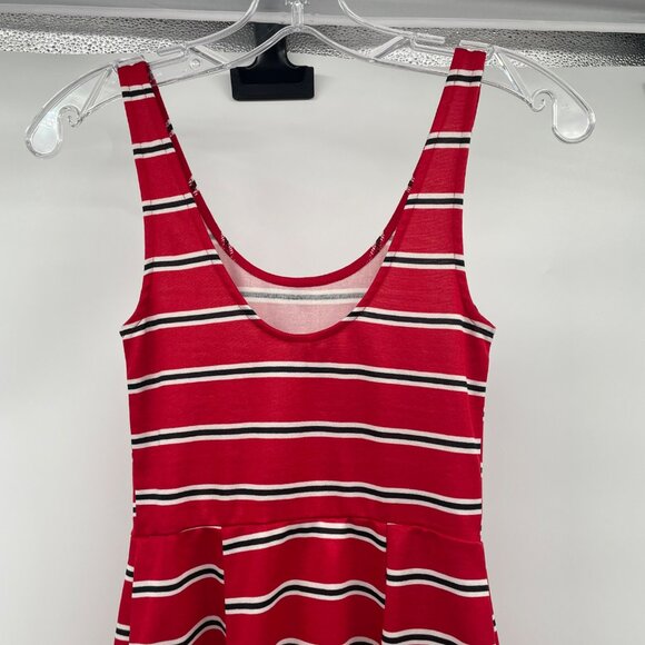 H&M Womens Striped Mini A-Line Dress Sleeveless Red/Multi Size 2 - Picture 6 of 9